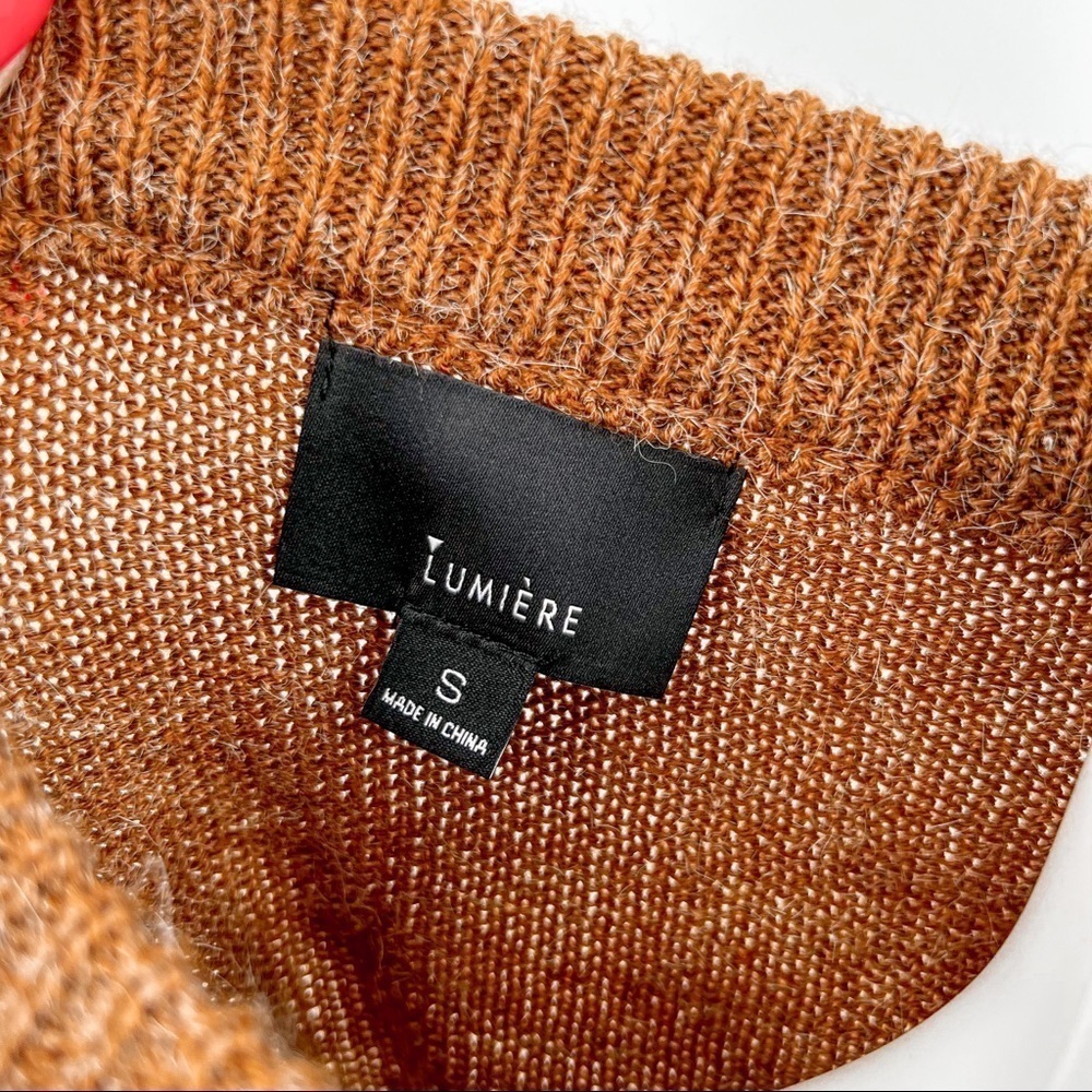 Lumiere Rust colored Ruffle Bell-Sleeve Sweater - Picture 3 of 5